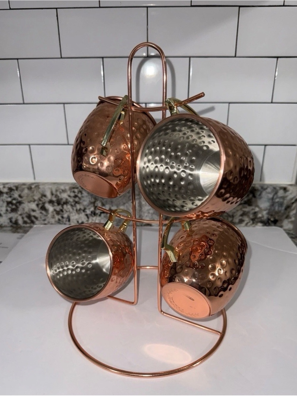 Eco One Moscow Mule Copper Mugs by Silver One Int'l 4 Mugs and Tree New
